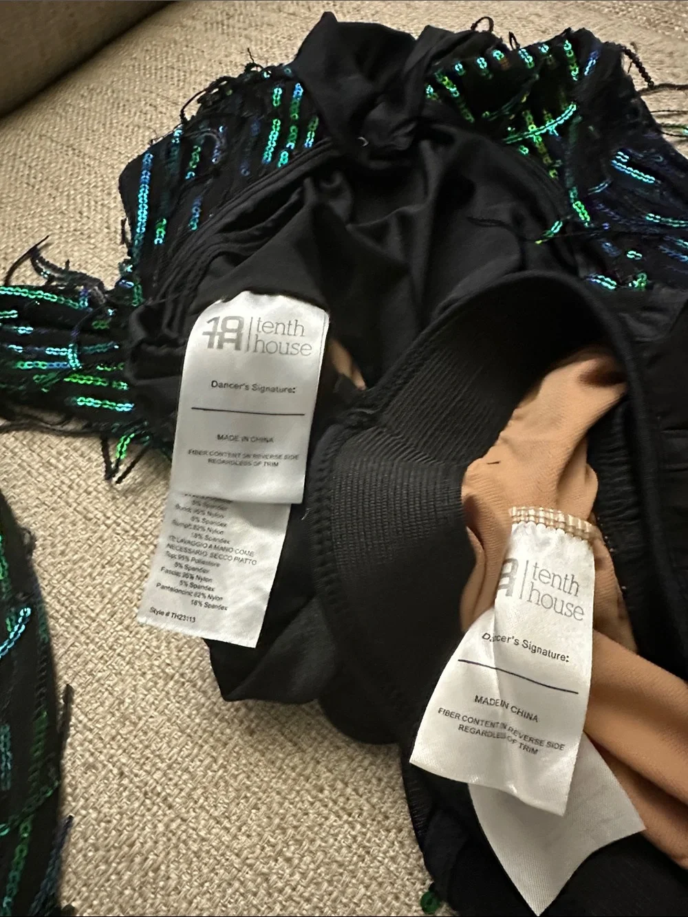 tenth House- Green & Blue Sequin Fringe Two-Piece Set